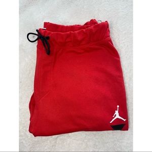 Red Jordan Fleece pants, Size: L